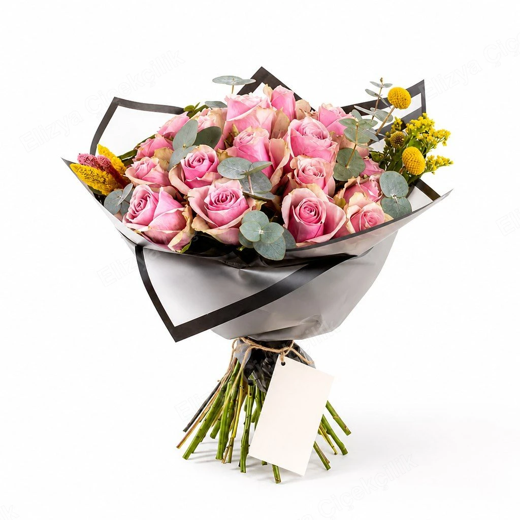 Grand Blush Charm — 30 Athena Pembe Gül Buketi — görsel 3