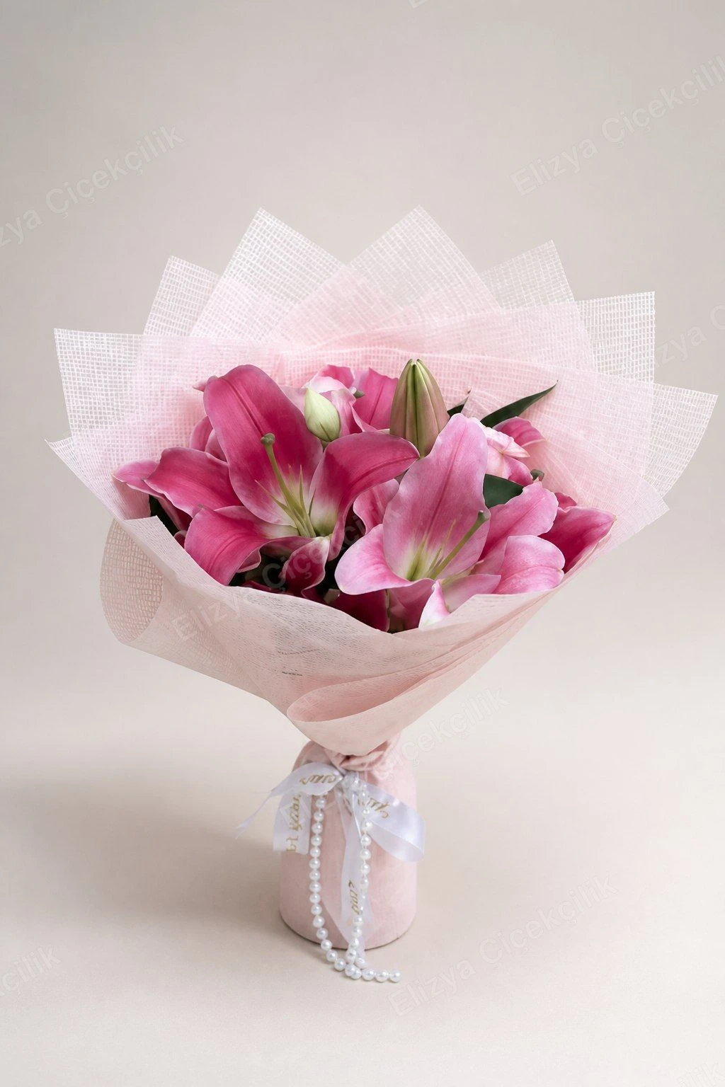 Rosé Whisper — Pembe Oryantal Lilyum Buketi
