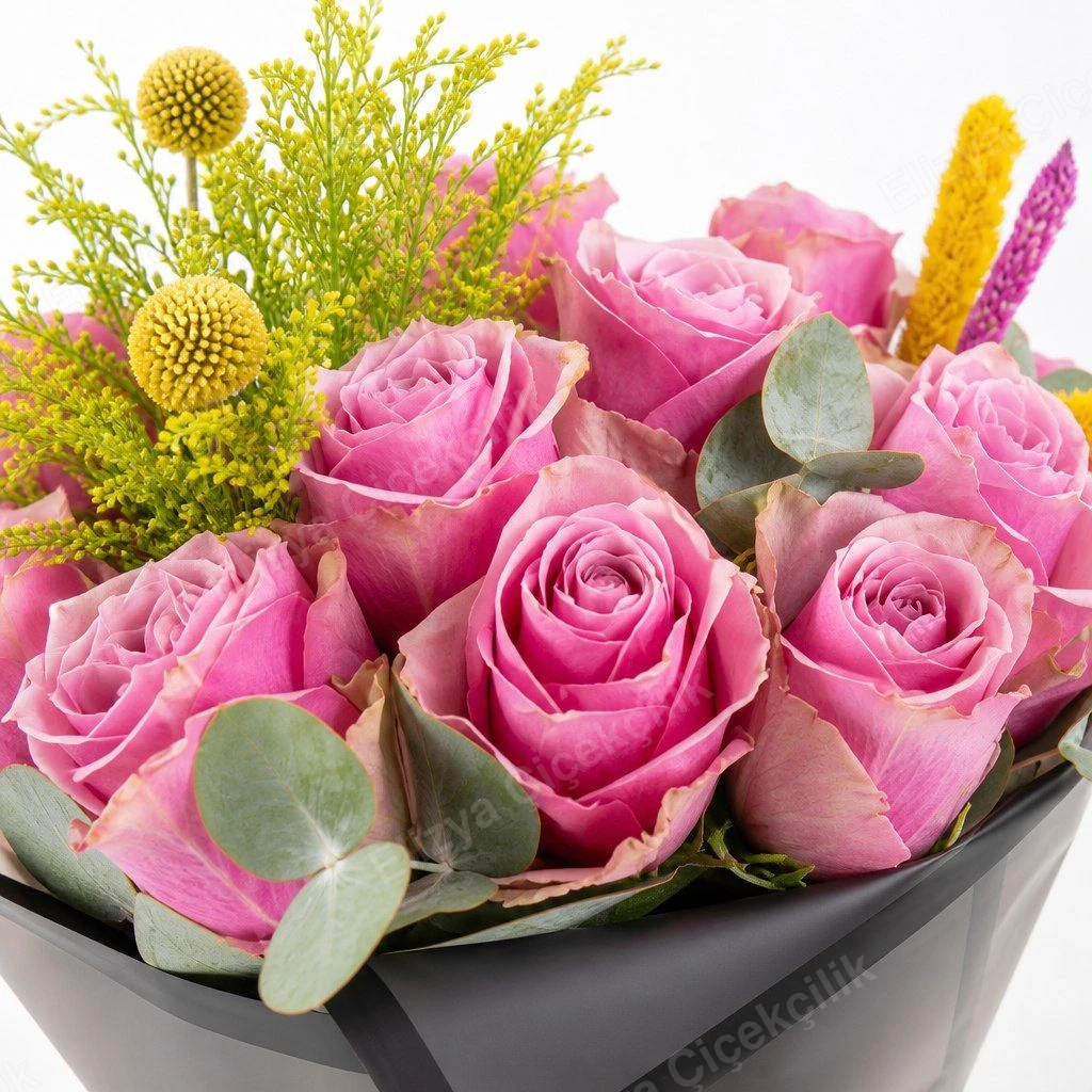 Blush Rose Charm — 15 Athena Pembe Gül Buketi — görsel 4