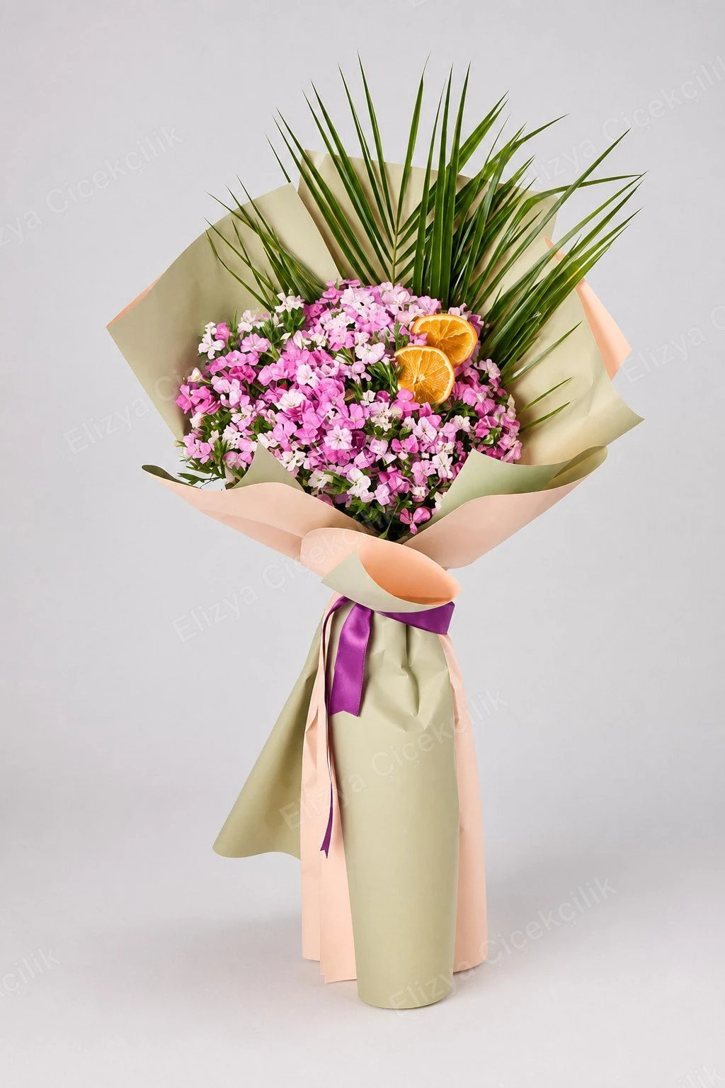 Blushing Meadow — Pembe Hüsnüyusuf Buketi — Palmiye & Kuru Portakal Dokunuşu — görsel 2