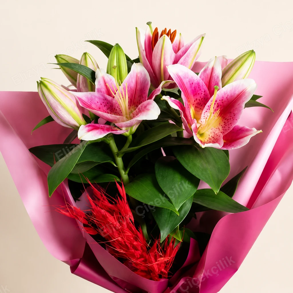 Pink Stargazer — Pembe Benekli Lilyum — görsel 2
