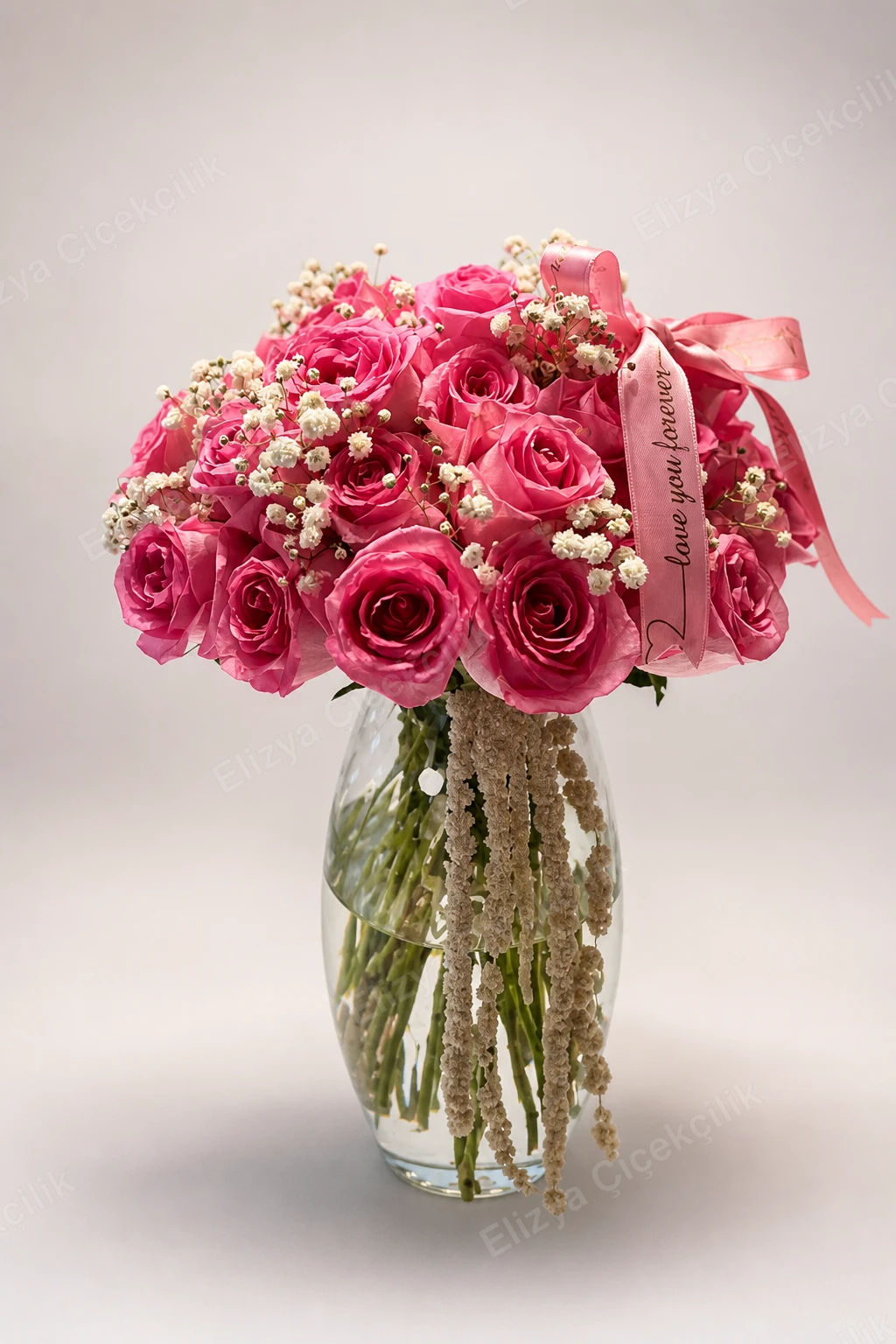 Pink Serenade — 20 Pembe Gül Vazo Aranjmanı — görsel 3