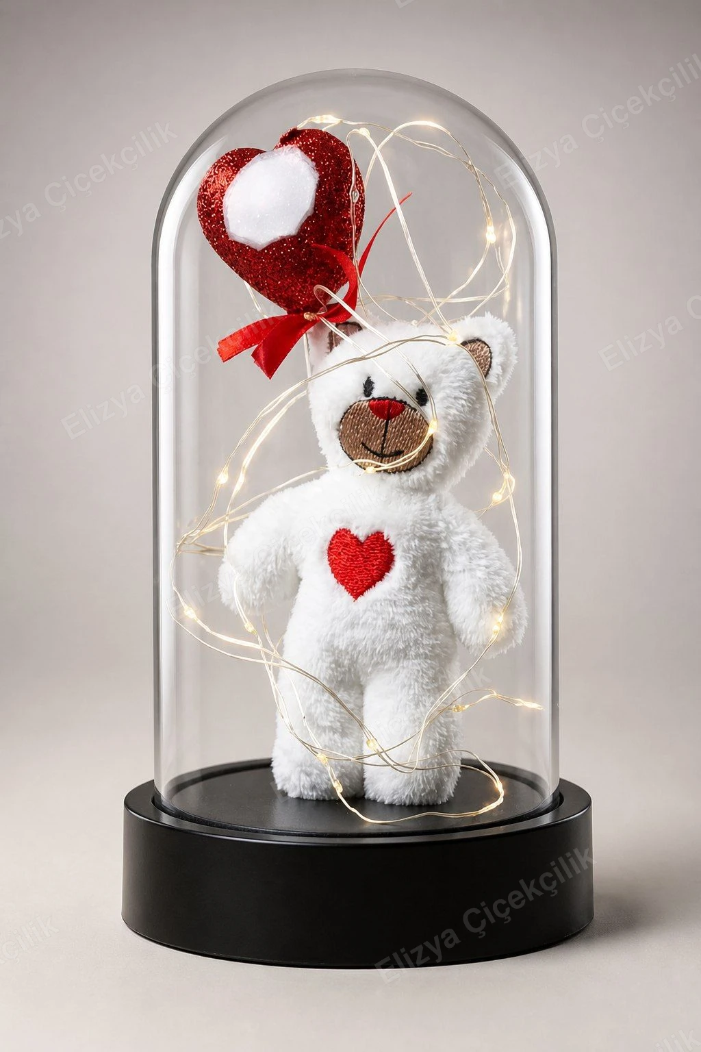Glow Bear — Işıklı Kalpli Ayıcık Fanus