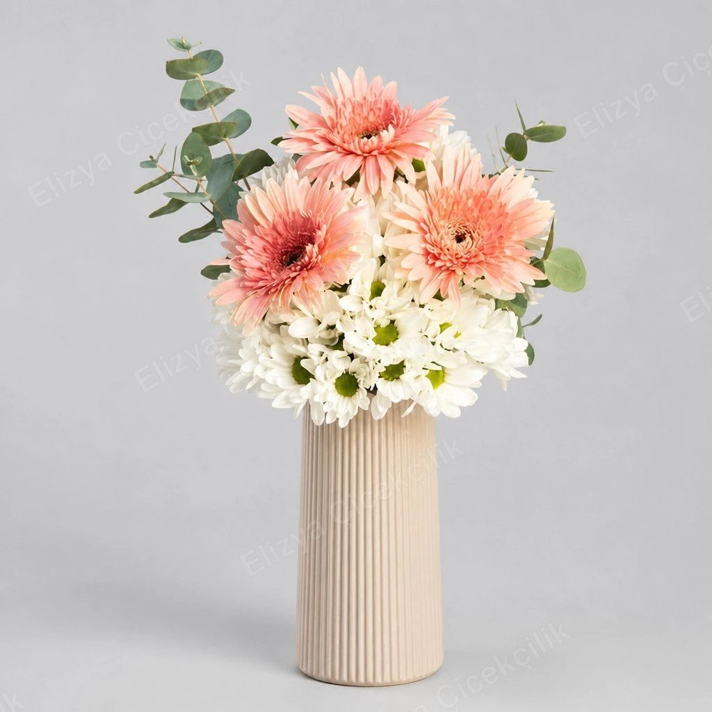Somon Gerbera & Krizantem — Vazoda Zarafet
