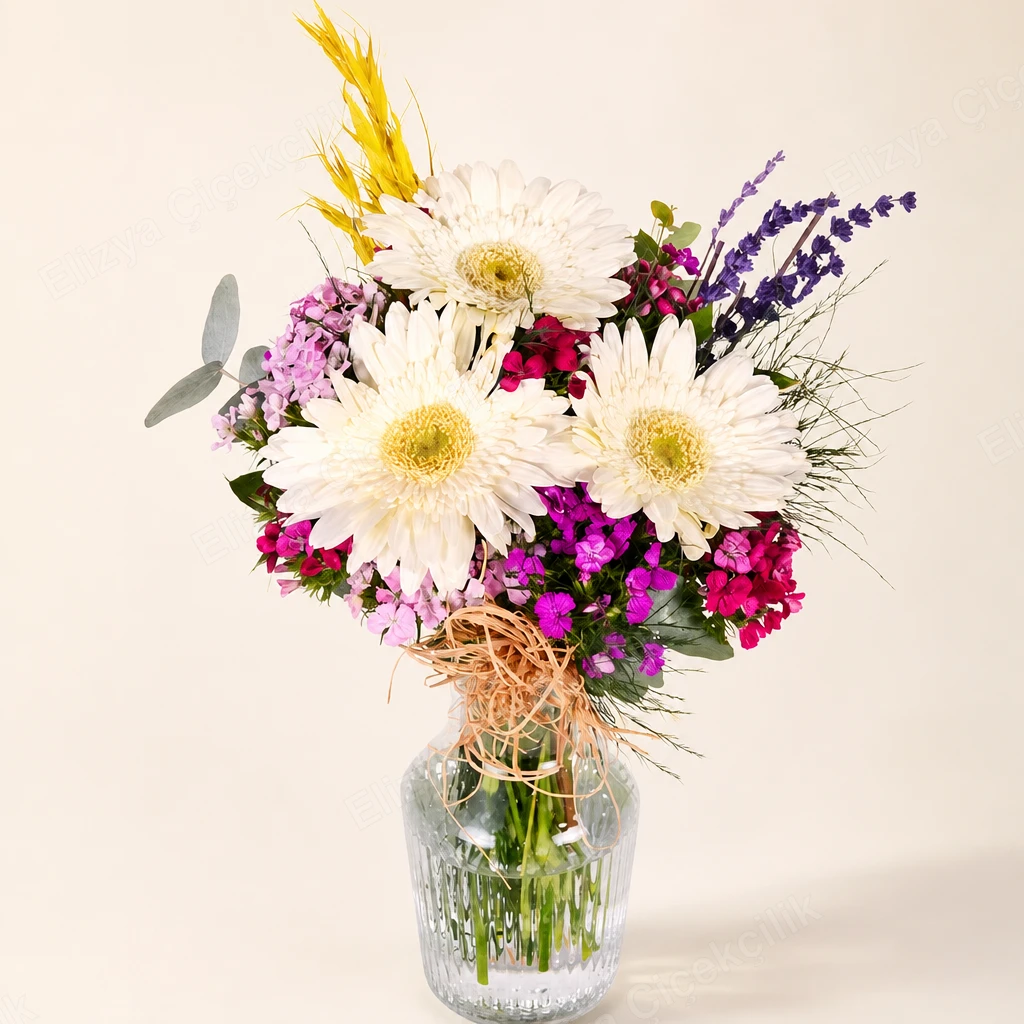 Daisy Charm — Beyaz Gerbera ve Hüsnüyusuf — görsel 2