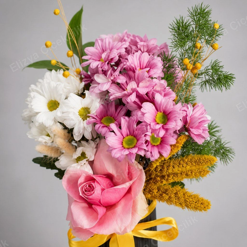 Spring Cheer — Bahar Neşesi — Vazoda Renkli Aranjman — görsel 2