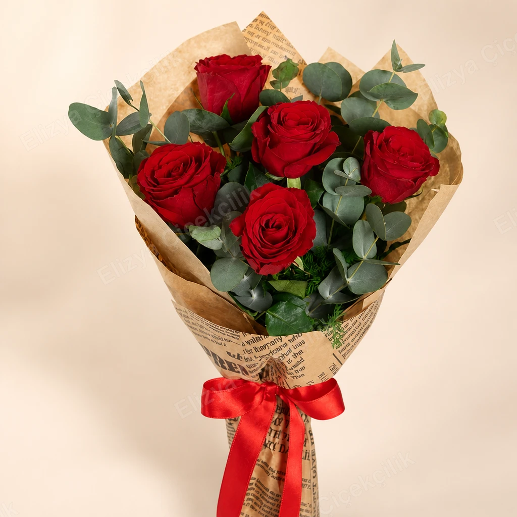Scarlet Romance — 5 Kırmızı Gül — görsel 2