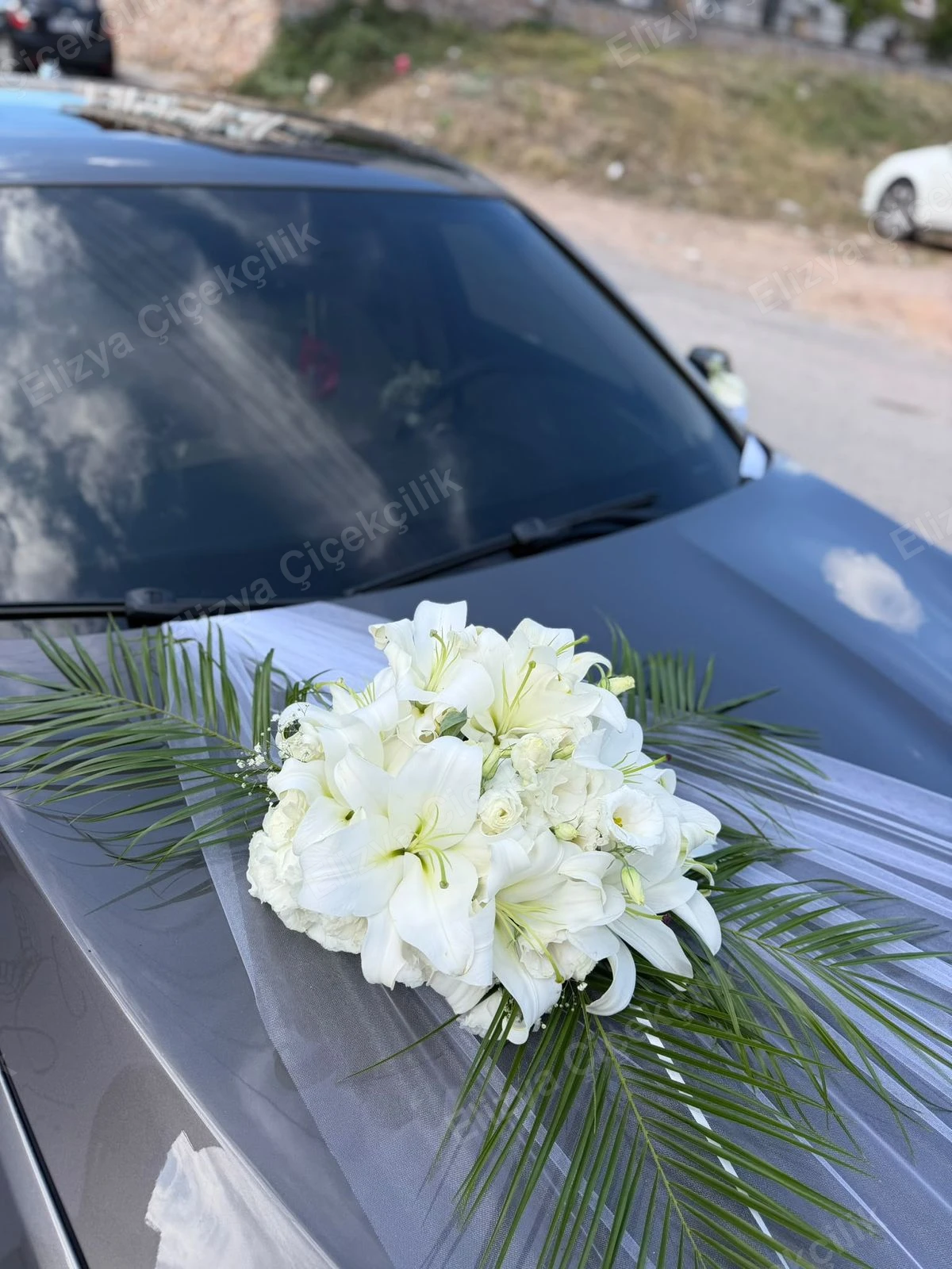 Bridal Elegance — Gelin Arabası Süslemesi (Ön-Arka Ana Aranjman + İsimli İnci Kurdele) — görsel 10