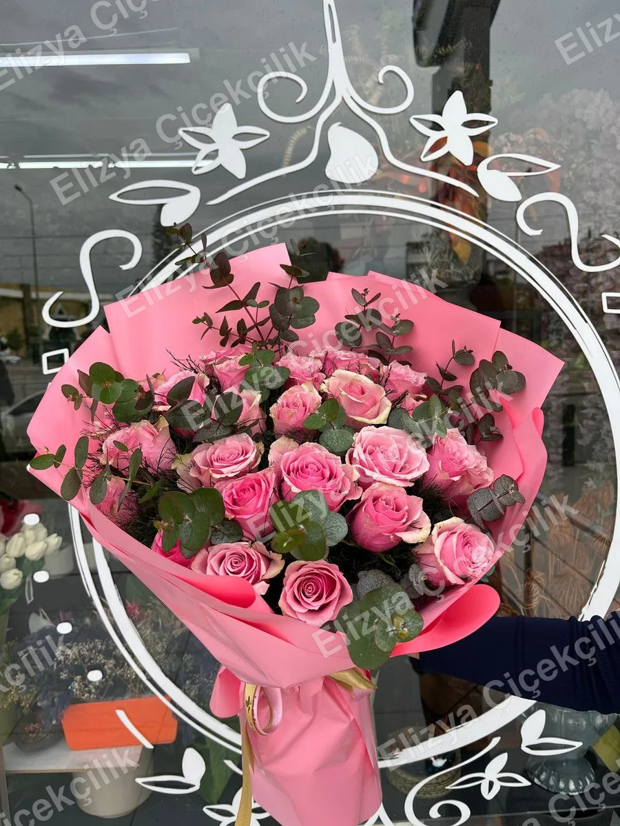 25 Pembe Gül Buketi
